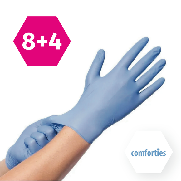Comforties Soft Nitril Handschoenen Blauw (XS t/m XL) - Promo 2024 - 8+4 GRATIS