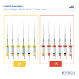 miniKUT rotary NiTi endodontic Shaping files